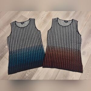 Rondina Gradient Tank Top - Black and Blue Lightweight Great For Summer